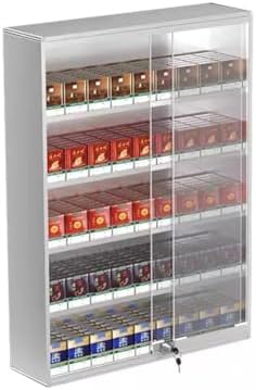 Wall-Mounted Cigarette Display Cabinet with Lock, Aluminium Retail Rack for Markets, Secure STO Solut for Tobacco Products, nized Display Holder