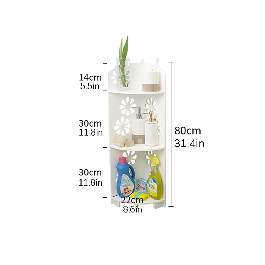 Repisas Para Baño Estante De Baño, 3 N Esquera De Esquina De Almacenamiento De Esquina Organizador De La Unidad De Almacenamiento Torre De Almacenamiento for La Cocina Baño, Blanco De Plástico Estante