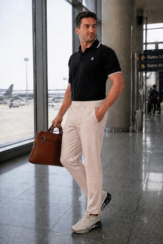 Image of SaintX Men's 4-Way Stretchable Athleisure Pants | Sweat Wicking Fabric | Slim Fit | Active - Sports Wear | Travel, Lounge & Casual Wear | Stylish Back Zipper Pocket | Available in Plus Size (ST06)