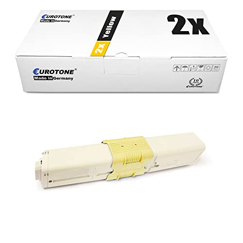 Toner Jaune AFD pour OKI 43865805 C310 C330 C331 C510 Lot de 2