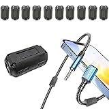 10PCS Ferrite Core Noise Filter Clip, Snap-on EMI RFI Suppressor for USB, HDMI, Power Cord, Coaxial, Speaker & Data Cables – 5mm Inner Diameter EMC Nickel-Zinc Choke High-Performance UI1000