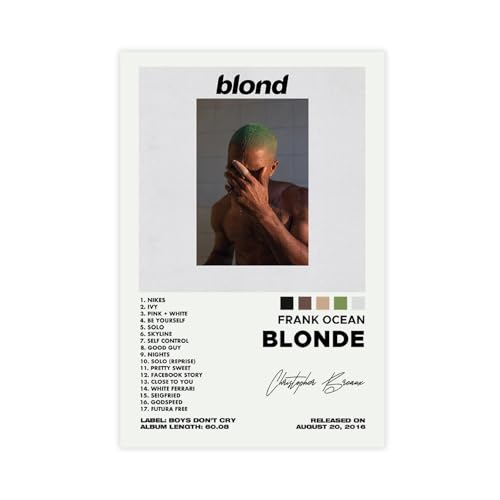 GAECFOH Frank Ocean Blonde Album Poster Canvas Poster Bedroom Decor Sports Landscape Office Room Decor Gift Unframe-style Unframe-style12x18inch(30x45cm)
