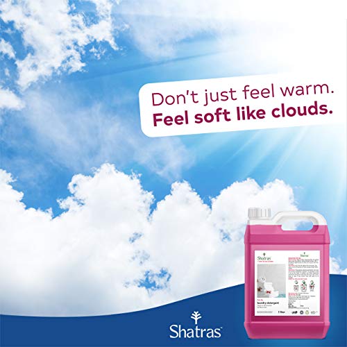 Image of Shatras Pink Liquid Detergent 5 Liter | Nature-Based Laundry Care Formula | Cloth Freshener with Fabric Conditioner | Gentle Fabric Cleaning | Suitable for All Types of Washing Machines & Hand Wash
