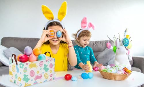 Image of Sanjiaofeng Rectangular3Pack Easter baskets , Kids Easter Storage Bins Organizer.Boys and Girls,Easter Bunny Eggs Decor,Toys,Books,Easter Gifts . (3Pack Easter)