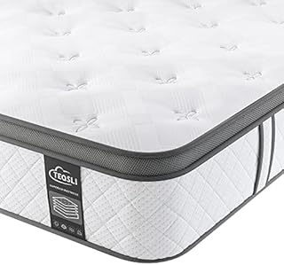 TeQsli 3FT Single Mattress 10 Inch Gel Memory Foam Pocket Spring Hybrid Mattress, Breathable Individually Wrapped Spring Mattress Medium Firm & Edge Support 90x190x25cm