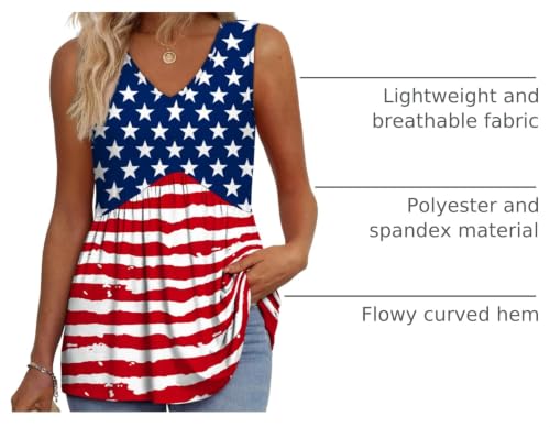 Image of OFEEFAN Womens Tank Tops 2025 Flowy Peplum Tops for Women Dressy Sleeveless V Neck Babydoll Tank Tops