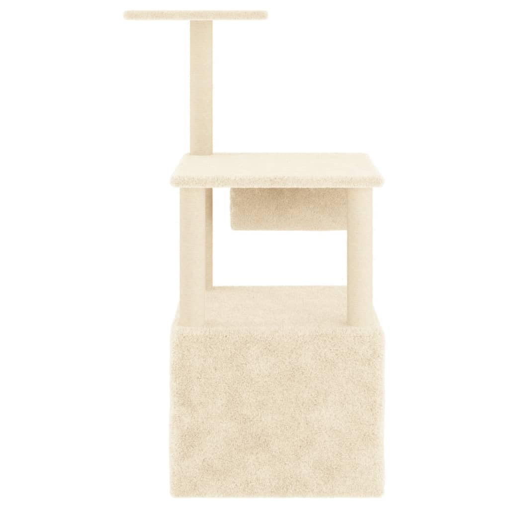 ShGaxin Skrobaczka dla kota z sizalowymi słupkami w kolorze kremowym 109,5 cm, drapak dla kota, drapak dla kotów, akcesoria dla kotów, wieża dla kotów, rozrusznik dla kota, domek dla kota