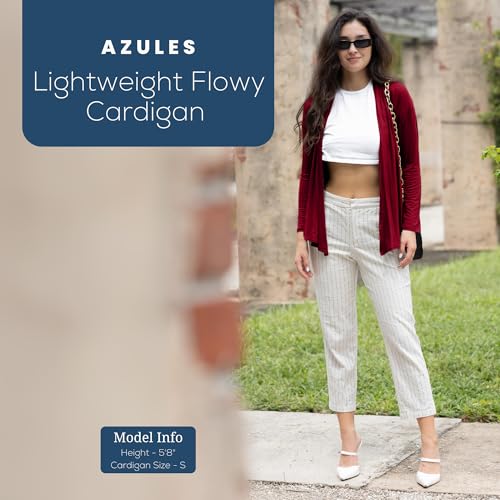 Image of Azules Long Sleeve Womens Cardigan, Thin Flowy Rayon Sweater Lightweight Cardigan for Casual or Dressy Outfits