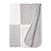 Spasilk Minky Raised Dot Blanket with Satin Trim, Grey, One Size