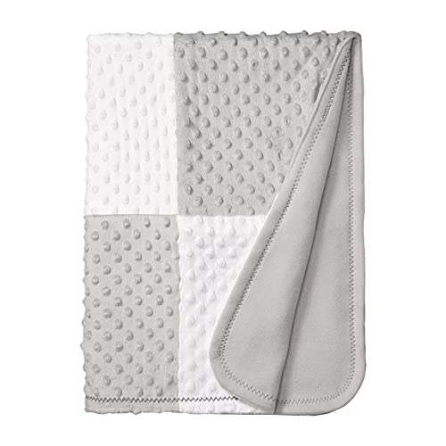 Image of Spasilk Minky Raised Dot Baby Blanket with Satin Trim — Double Layer Blanker for Baby Girls, Baby Boys