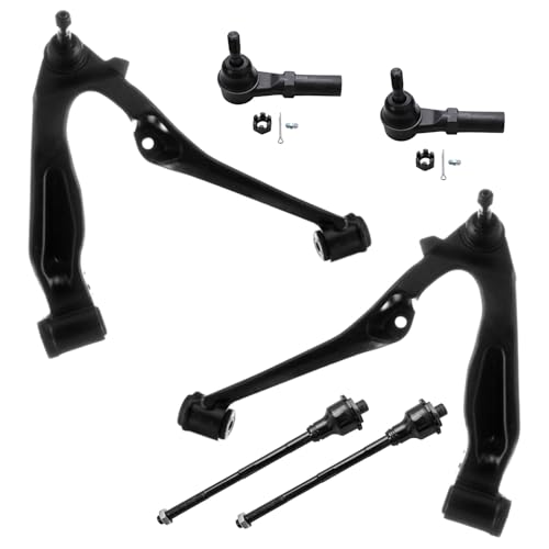 Image of Detroit Axle - Front End Kit for 2001-2010 Chevrolet Silverado GMC Sierra 2500HD 3500HD 2001-2006 Silverado Sierra 3500 2001-2013 Suburban Yukon XL 2500, Lower Control Arms w /Ball Joints Tie Rods