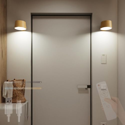 Aplique de pared interior LED recargable USB con mando a distancia para salón y pasillo