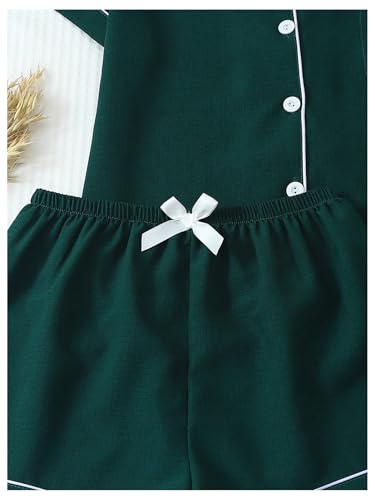 Image of Verdusa Pajamas For Women Set 2 Piece Summer Pajama Sets Cute Pjs Lounge Matching Button Shirt with Shorts