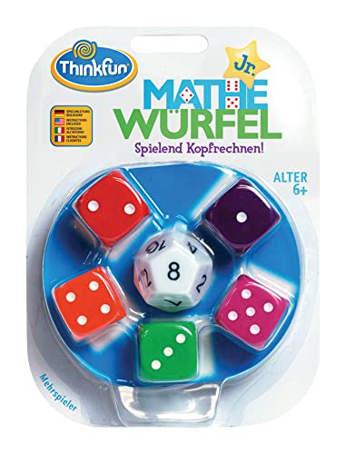 ThinkFun - 76316 - Mathe Würfel Junior - Grundrechenarten spielerisch Vertiefen, Lernen ohne es zu merken. EIN Würfelspiel für Kinder ab 6 Jahren