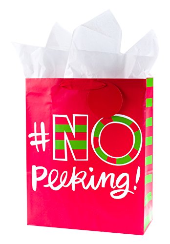 Hallmark Extra Large Christmas Gift Bag with Tissue Paper (No Peeking), extra large, 5XGB1786