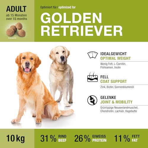 Wildsterne Breed Selection Golden Retriever, 10 kg | Getreidefreies Trockenfutter | Monoprotein | von Tierärzten entwickelt