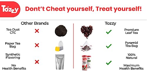 Tozzy, Organic Hibiscus Tea | 42 Pyramid Tea Bags | Rich Concentration | Eco-Conscious #TOP5