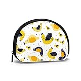Material: este monedero de concha está hecho de tela Oxford, que es resistente y duradera. Tiene un tamaño pequeño (4,7 x 3,5 pulgadas) y es fácil de transportar. Puede almacenar algunas cosas pequeñas. El cierre de cremallera facilita el acceso a sus pertenencias.