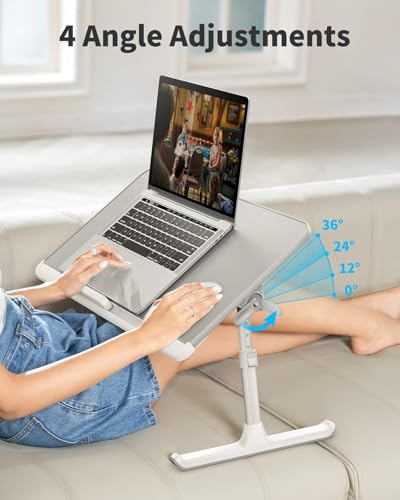 SAIJI Laptop Bed Tray Table - Adjustable Lap Desk for Couch (Gray) - image 3