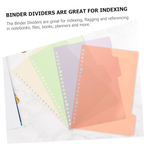 OSALADI 12セット 活?線圈用製仕切り 取り外し可能なルーズリーフページマーカー 超広ファイル仕切り付き ノート整理オーガナイザー 学習