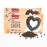 Carmit Dark Chocolate Chips, 7.05 Oz (2 Pack) | 48% Cocoa | Vegan & Gluten-Free | Dairy Free Baking Chips | Kosher Pareve