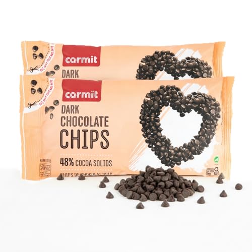 Carmit Dark Chocolate Chips, 7.05 Oz (2 Pack) | 48% Cocoa | Vegan & Gluten-Free | Dairy Free Baking Chips | Kosher Pareve