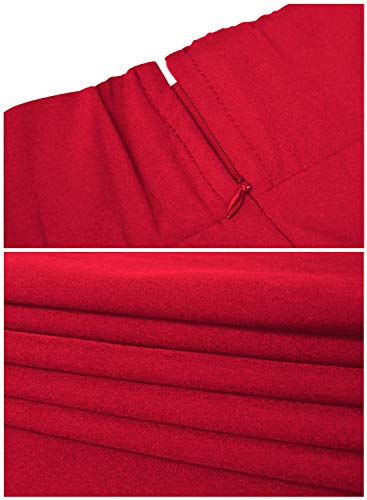 Ranphee Women'S Red Pleated Skirts Cute High Waist A Line Full Length Novelty Beach Travel Vacation Long Slit Skirt With Pockets Xl 1X thumb #3