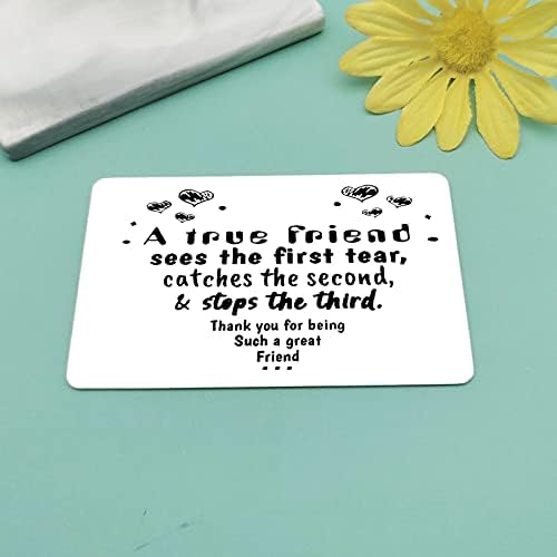 Friendship Gift Engraved Wallet Insert Card Christmas Gift Appreciation Gift Best Friend Card for Boys Girls Thank You Gift for Brother Sister Metal Wallet Insert Card Graduation Birthday Gift