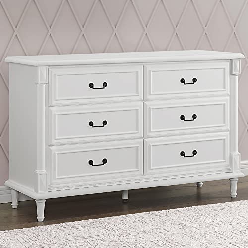 Delta Children Simmons Kids Juliette 6 Drawer Dresser With Changing Top, Greenguard Gold Certified, Bianca White #TOP2