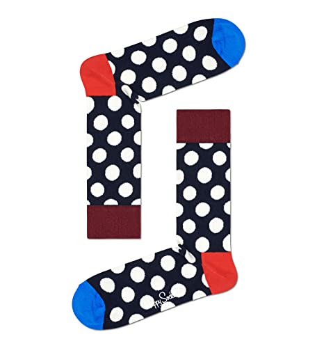 Happy Socks 4-Pack Amazon Big Dot Gift Set, Colorful And Fun, Socks For Men And Women, Navy-White-Red (10-13) #TOP2