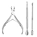Lot de 3 Pince à Cuticules et Cuticle Pusher, Coupe-cuticules et outils pour enlever les cuticules en acier inoxydable pour ongles et ongles de pieds Outils de manucure Pédicure