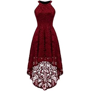 Dressystar Vokuhila kanten cocktailjurk, halterjurk, schoudervrije sexy baljurk voor dames