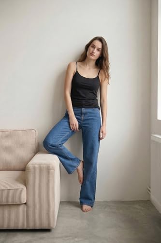 Image of Van Heusen Women's Everyday Cotton Cami | Relaxed Fit | Anti‑Bacterial Tech | Keeps You Dry and Fresh | Sweat Absorbent | Spaghetti Camisole | Color Fresh | Stays 11203|Available in Pack of 1 & 2
