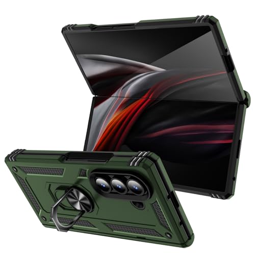 Coque Z Fold 7 Asuwish rigide solide et étui de protection vert militaire - 7