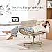 amseatec Criss Cross Chair with Armrests & Wheels, PU Leather Vanity Chair, Comfortable Adjustable Swivel Computer Office Desk Chairs for Home, Make Up, Bed Room (Cream)