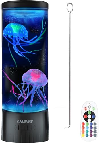 Image of CALOVER Large Jellyfish Lamp Gifts for Kids Adults Electric Fantasy Tank Aquarium Night Mood Light for Birthday Holiday Home Christmas Decoration Relaxion