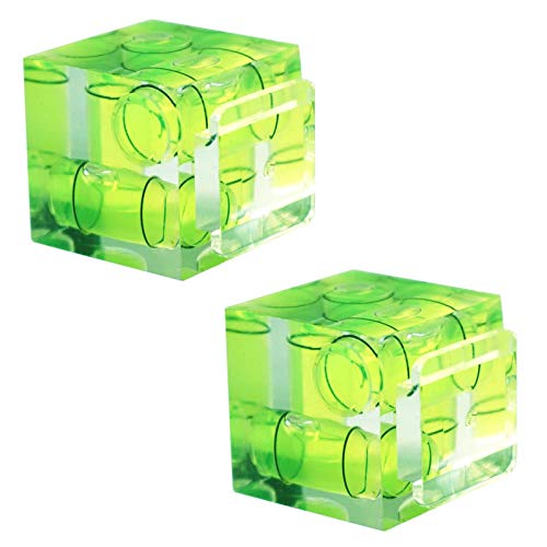 Bueyfolt Camera Level 3 Axis Hot Shoe Bubble Spirit Level Standard Shoe Mount for Canon and Nikon, Olympus DSLR Film Camera  2 Pack