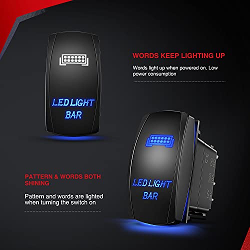 Image of Nilight LED Light Bar Wiring Harness Kit 12AWG Heavy Duty 12V 5Pin Rocker Switch Laser On Off Waterproof Switch Power Relay Blade Fuse-2 Lead (10038W)
