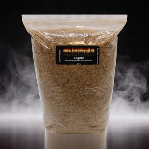 Räuchermehl SET Räucherspäne Mix aus Barriquefass/Eichenfässern 5X 200g Räuchermehl-Rotwein Räuchermehl-Brandy Räuchermehl-Fino Räuchermehl-Cognac und Whisky-Räuchermehl zusammen 1 Kg BBQ