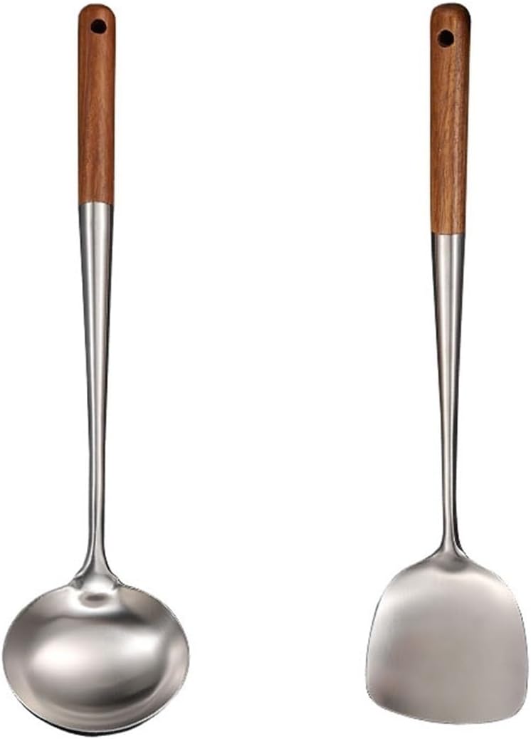 Spoons for Cooking Spatulas Cooking Utensils 2 Pieces 304 Stainless Steel Cookware Gadgets Sets Kitchen Tools