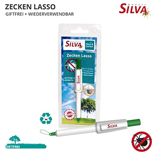 Silva® Zeckenlasso [SCHMERZFREI] - Zeckenschlinge zur sicheren & effektiven Zeckenentfernung - Giftfreier Zeckenentferner für Mensch, Hunde & Katzen - Zeckendreher Hygienische & Einfache Anwendung