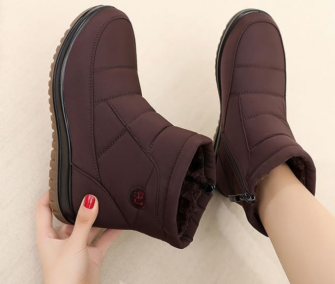 Women's Winter Snow Boots - Warm Fur Lined Waterproof Ankle Boots, Outdoor Comfortable Booties for Cold Weather​