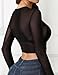 Buauty Black Sheer Tops for Women,2XL