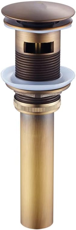 Antique Bronze Tall Basin Faucet - Single-Handle Hot/Cold Bathroom Sink Tap, Deck-Mounted Brass Mixer with Overflow(B)