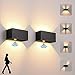 Produktbild LED Wandleuchte Innen/Aussen mit Bewegungsmelder,24W Wandlampe,IP 65 Wasserdichte Außenwandleuchte 3000K Warmweiß Wandbeleuchtung,Aussenleuchte mit Up Down Einstellbar Abstrahlwinkel,schwarz 2 Stücke