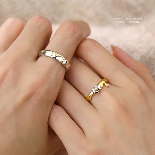 Bague couple argent 925 alliance mariage originale or