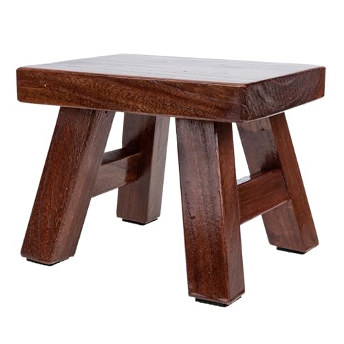 IMIKEYA Tabouret Confortable et Multifonction en Bois Massif pour Garçon et Filles et Adultes Finition Café, pour Usage Domestique et Bureau