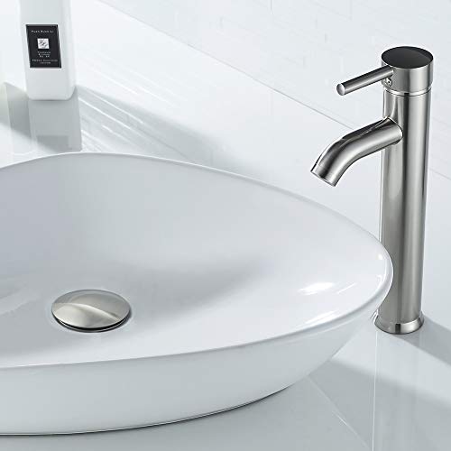 Bathroom Sink Drain Without Overflow Vessel Sink Lavatory Vanity Pop Up Drain Stopper, Brushed Nickel #TOP1