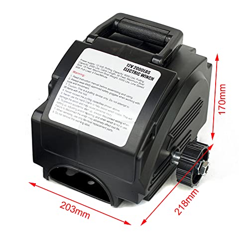 Portable Electric Winch 2000 LBS, 12V 300W Electric Winch 30ft Towing Distance with Remote Control for Small Vessels, Cars and Vehicles