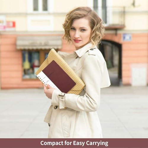 Image of Spiral Notebook-5.75 inch x 8.125 inch College Ruled Journal with Inner Pockets and 160 Pages,PU Leather Cover Business Journal, Twin-Wire Binding Notebook Perfect for Office & Home School Supplies Wine Red